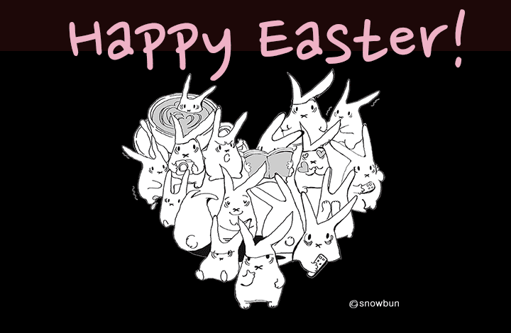 Animated Cute Easter Heart Bunny GIF