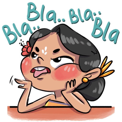 Animated Cute Girl Says Blah Blah Blah GIF