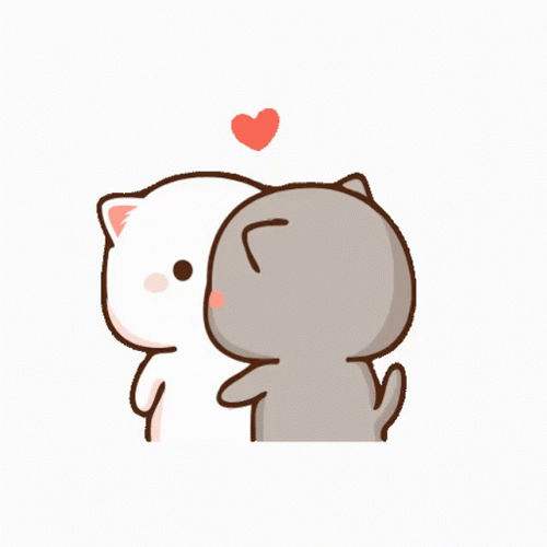 Animated Cute Peach And Goma Kissing GIF