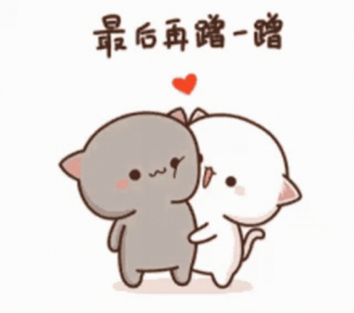 Animated Cute Peach And Goma Nuzzling GIF