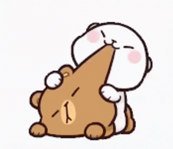 Animated Cute Peach Biting Goma GIF