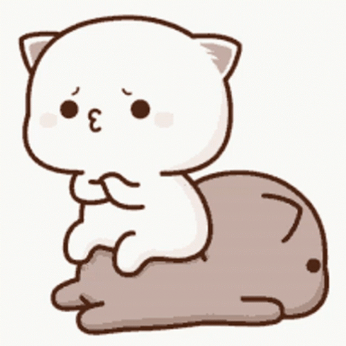 Animated Cute Peach Cat And Goma GIF