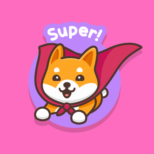 Animated Cute Super Dog Flying Sticker GIF