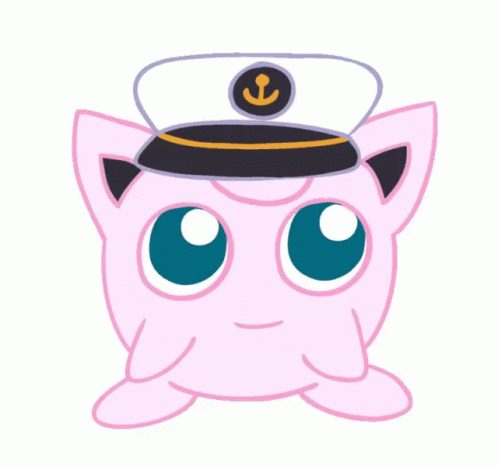 Animated Cutie Pink With Sailor's Hat Aye Aye GIF