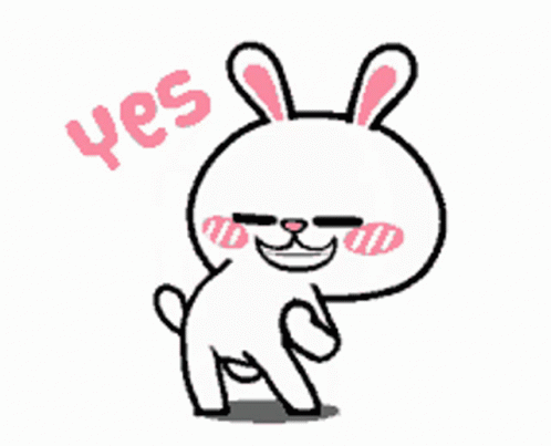 Animated Dancing Bunny Yess GIF