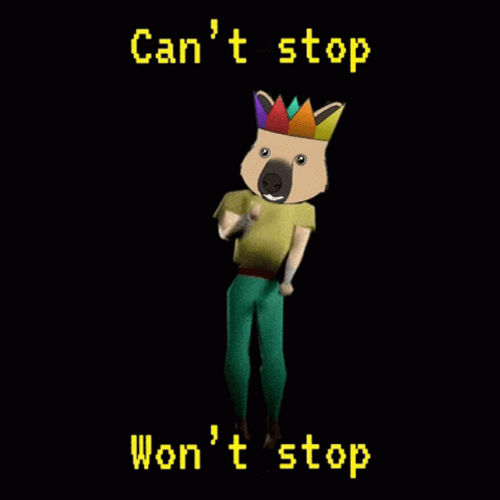 Animated Dancing Dog Cant Stop Wont Stop GIF