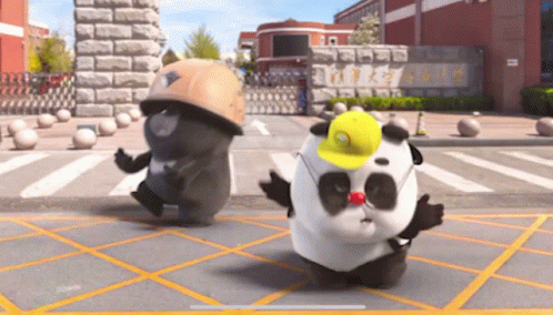 Animated Dancing Panda In The Streets GIF
