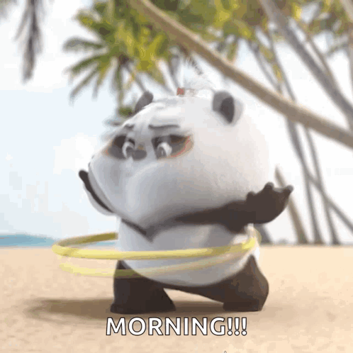 Animated Dancing Panda On Hula Hoop GIF