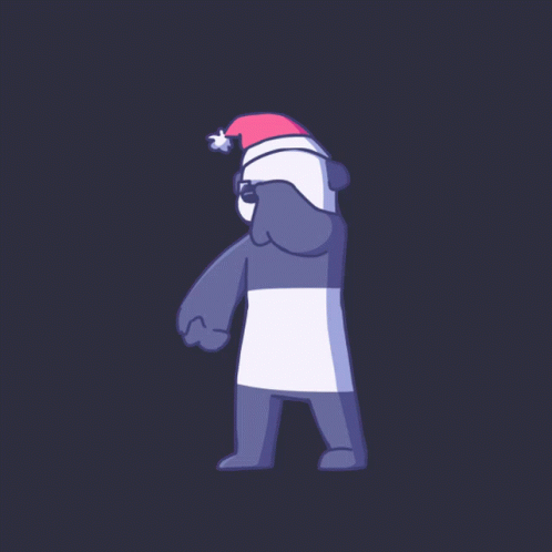 Animated Dancing Panda Wearing Santa Hat GIF