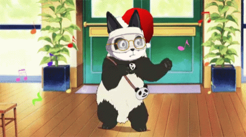 Animated Dancing Panda With Weird Eyes GIF