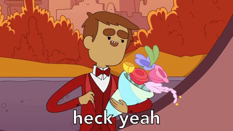 Animated Danny Vasquez With Flowers Heck Yeah GIF