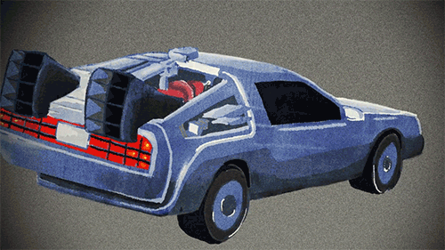 Animated Delorean Moving Away GIF