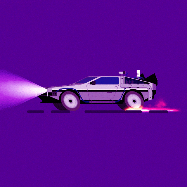 Animated Delorean Speeding GIF