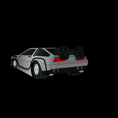 Animated Delorean With Neon Lights GIF