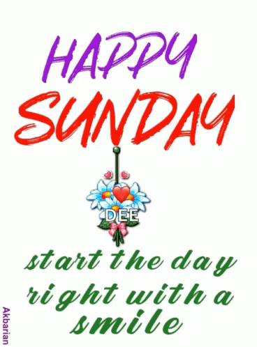 Animated Digital Text Art On Happy Sunday GIF