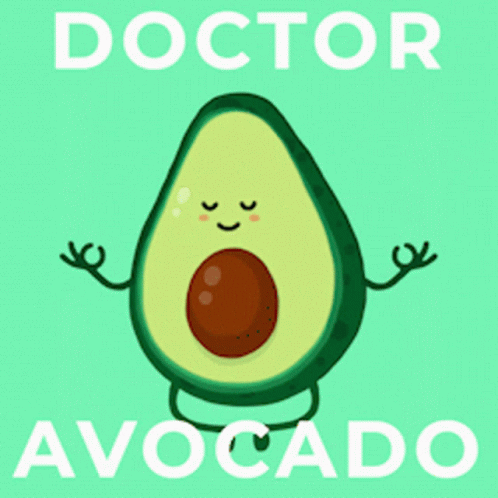 Animated Doctor Avocado Meditating Yoga GIF