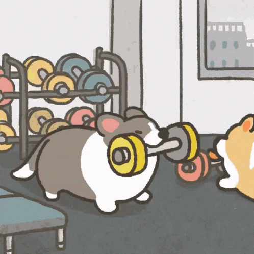 Animated Dog Exercising GIF