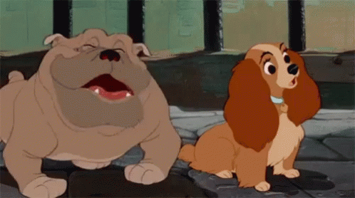 Animated Dog Lady And The Tramp GIF