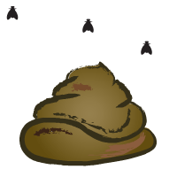 Animated Dog Poop With Flies GIF