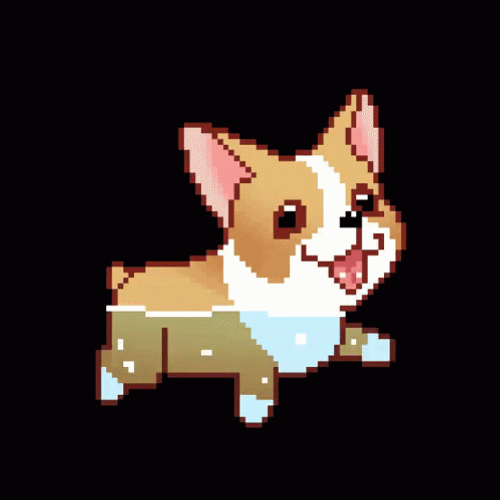 Animated Dog Running In The Water GIF