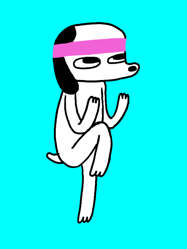 Animated Dog So Good With Its Morning Exercise GIF