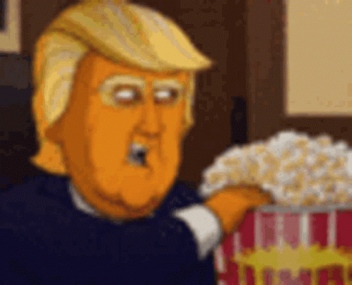 Animated Donald Trump Popcorn Ready GIF