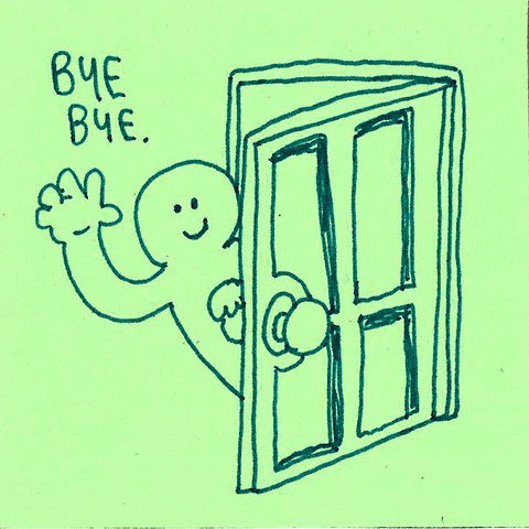 Animated Door Man Bye Bye GIF