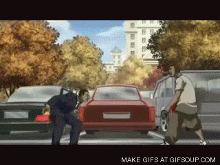 Animated Drop Kick On Traffic GIF