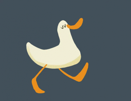 Animated Duck Waddle With Eyes Closed GIF