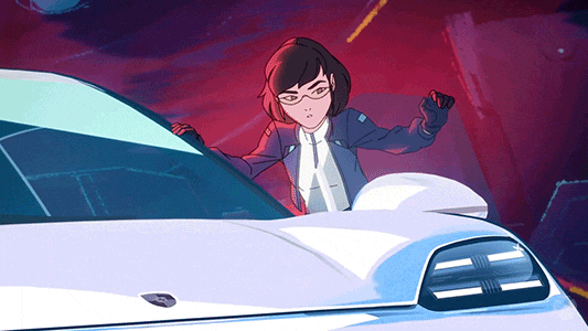 Animated Dva Outside White Car Hold Tool GIF