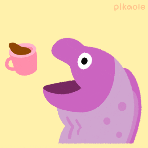 Animated Eel Eat Tea Cup GIF