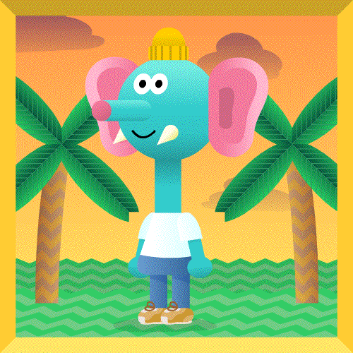 Animated Elephant Flapping Its Ears GIF