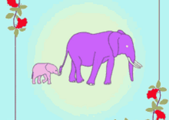 Animated Elephants Walking Happy Mothers Day Niece GIF