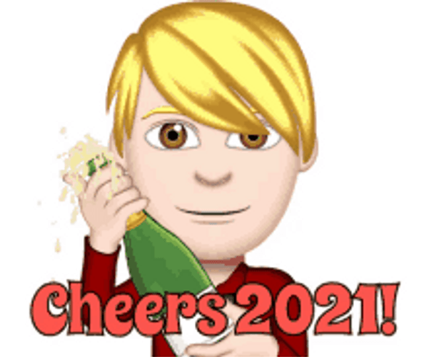 Animated Emoji Happy New Year Cheers 2021 GIF
