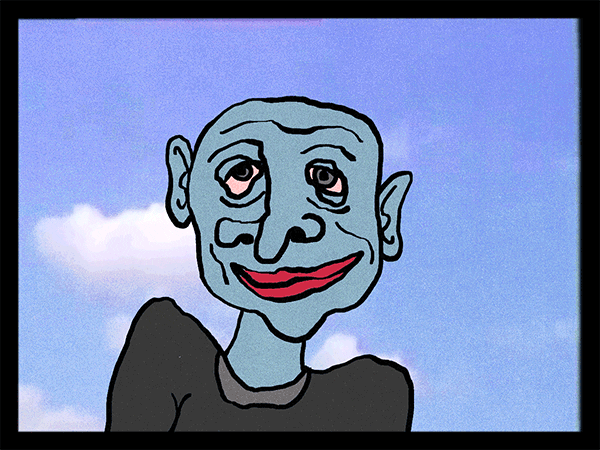 Animated Face Melt Leaving Smile GIF