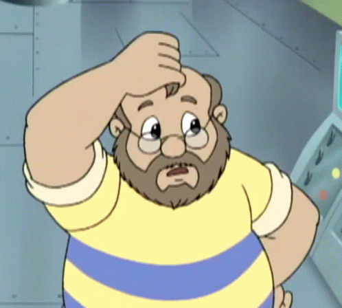 Animated Fat Guy Scratching His Head GIF