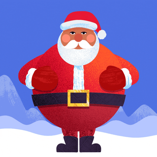 Animated Fat Santa Ho Ho Ho GIF
