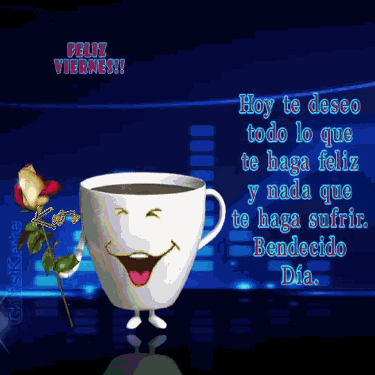 Animated Feliz Viernes Coffee Cup GIF