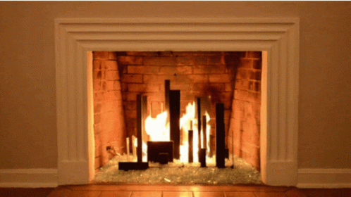 Animated Fire On Fireplace GIF
