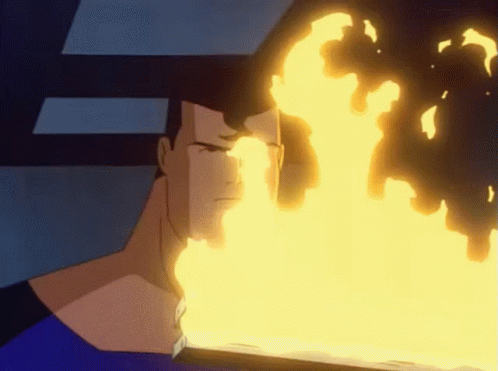 Animated Fire Torch Superman Sprinkler GIF