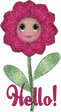 Animated Flower Hello Hi GIF