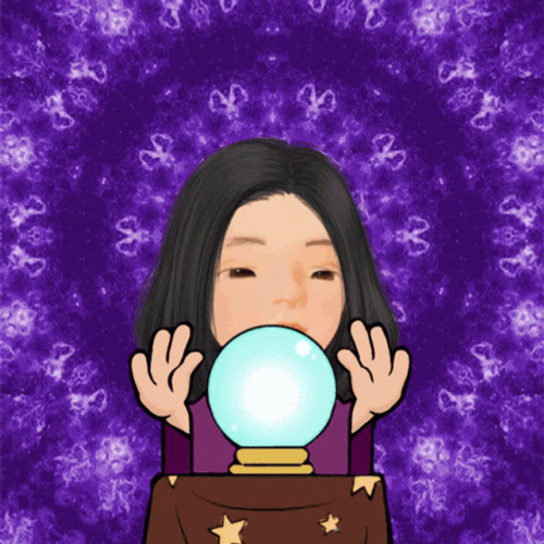 Animated Fortune Teller Rubbing Crystal Ball GIF