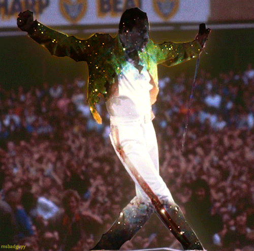 Animated Freddie Mercury Shining Colorful GIF