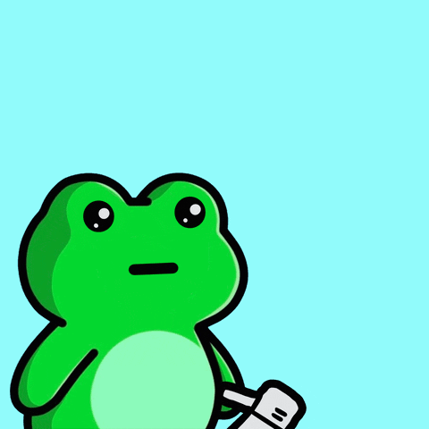 Animated Frog Shouts On Megaphone GIF