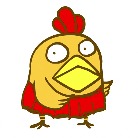 Animated Funny Chicken Red Mini Skirt Dancing GIF