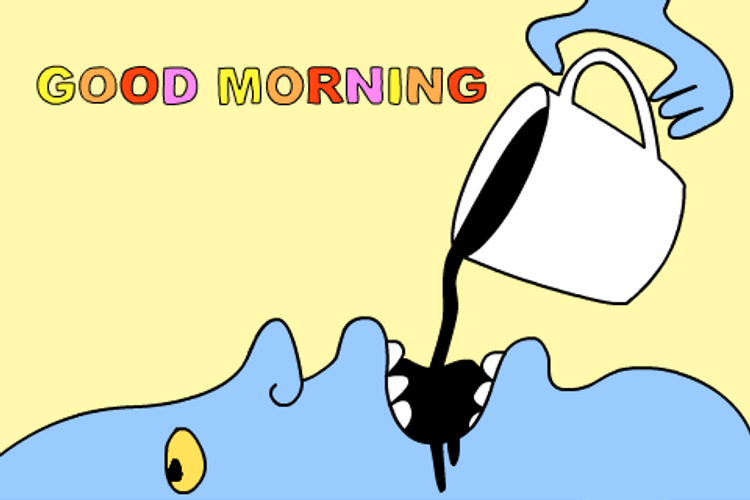 Animated Funny Good Morning Coffee GIF 