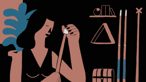 Animated Girl Billiard Chalk GIF