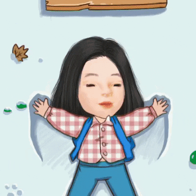 Animated Girl Enjoying Winter Snow Hello Meme GIF