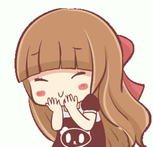 Animated Girl Giggling Hee Hee Blushing GIF
