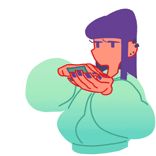 Animated Girl Making It Rain GIF